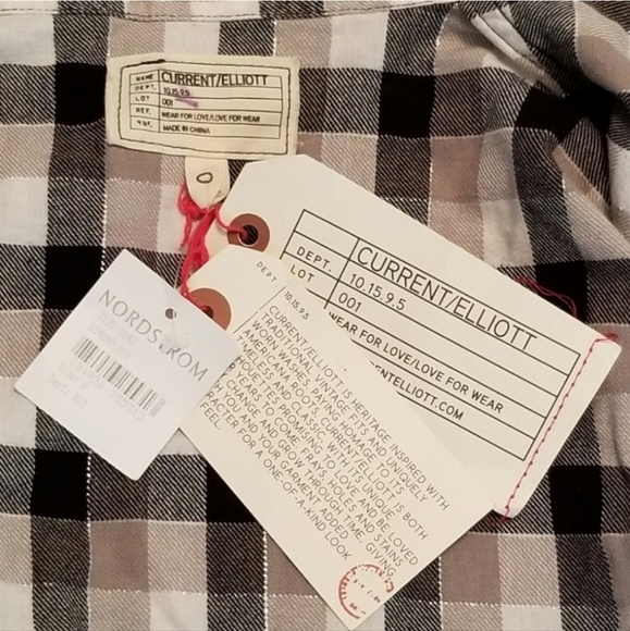 Current Elliott Shirt Buffalo Plaid Gray Size Medium - Picture 14 of 16